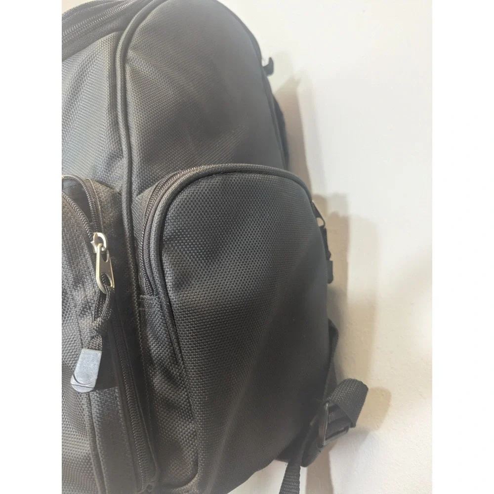 Heritage Travelware Black Laptop Backpack Business Travel Nylon Multi Pocket Bag